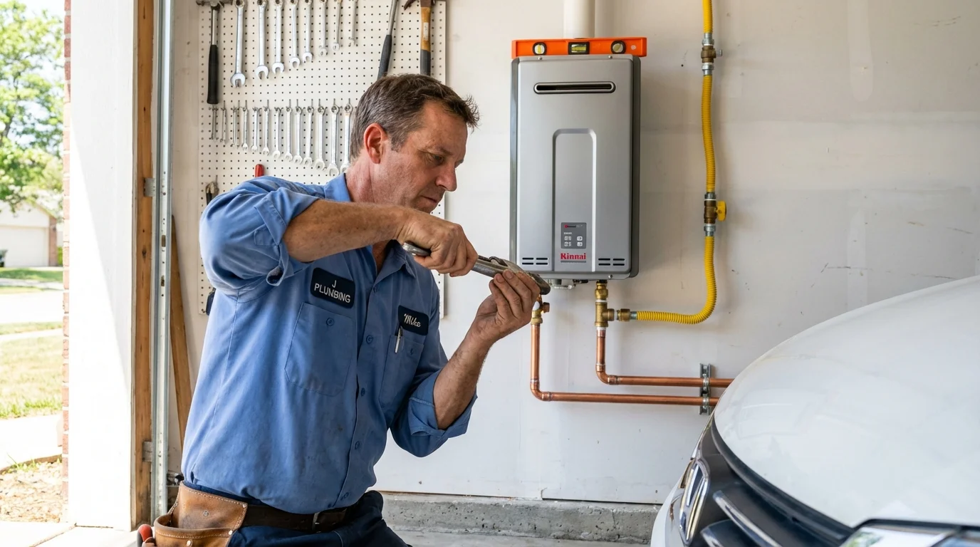 Tankless water heater installation by a Johns Plumbing LLC plumber in Yucaipa
